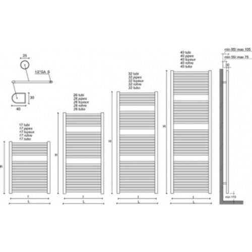 Wiesbaden Wiesbaden Elara sierradiator 181,7 x 45,0cm | Glans wit