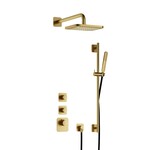 Hotbath Gal Regendoucheset IBS40 | Geborsteld Messing PVD | Staaf handdouche | 22cm Hoofddouche | Wandarm | Handdouche met glijstang HotBath Hotbath Gal Regendoucheset IBS40 | Geborsteld Messing PVD | Staaf handdouche | 22cm Hoofddouche | Wandarm | Handdouche met glijstang