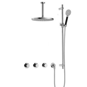 Hotbath Cobber Regendoucheset IBS70 | Chroom | Ronde handdouche | 30cm Hoofddouche | 15cm Plafondbuis | Handouche met glijstang