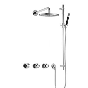 Hotbath Cobber@Work Regendoucheset IBSW70 | Chroom | Staaf handdouche | 20cm Hoofddouche | Wandarm | Handdouche met glijstang