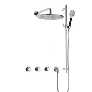 Hotbath Cobber X Regendoucheset IBSX70 | Chroom | Ronde handdouche | 30cm Hoofddouche | Wandarm | Handdouche met glijstang