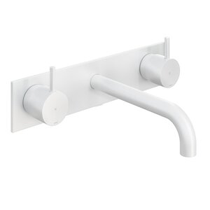 HotBath HotBath Cobber Afbouwdeel - Inbouw wastafelmengkraan 3 gats met inbouwbrug en achterplaat en 18 cm uitloop Mat Wit CB006TEXT18WH HotBath Cobber Afbouwdeel - Inbouw wastafelmengkraan 3 gats met inbouwbrug en achterplaat en 18 cm uitloop Mat Wit CB006TEXT18WH