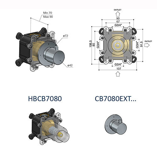 HotBath Cobber Afbouwdeel - Cobber 7080 omst Verouderd Messing CB7080EXTAB HotBath HotBath Cobber Afbouwdeel - Cobber 7080 omst Verouderd Messing CB7080EXTAB