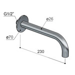 HotBath Cobber Cobber 70 Baduitloop 22,5 cmCM 098 Geborsteld Messing PVD CB7098BBP HotBath HotBath Cobber Cobber 70 Baduitloop 22,5 cmCM 098 Geborsteld Messing PVD CB7098BBP