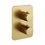 HotBath Gal Afbouwdeel - Inbouw thermostaat met 2-weg stop-omstel Geborsteld Messing PVD GL009EXTBBP HotBath HotBath Gal Afbouwdeel - Inbouw thermostaat met 2-weg stop-omstel Geborsteld Messing PVD GL009EXTBBP