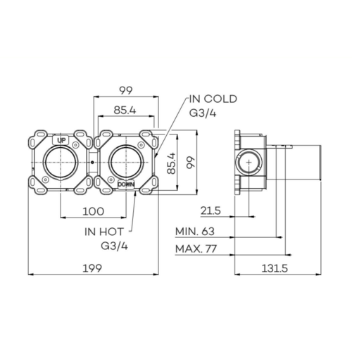 Inbouwdeel Lagoo Garda voor Wastafelmengkraan Uitloop Links (G1200) Inbouwdeel Lagoo Garda voor Wastafelmengkraan Uitloop Links (G1200)