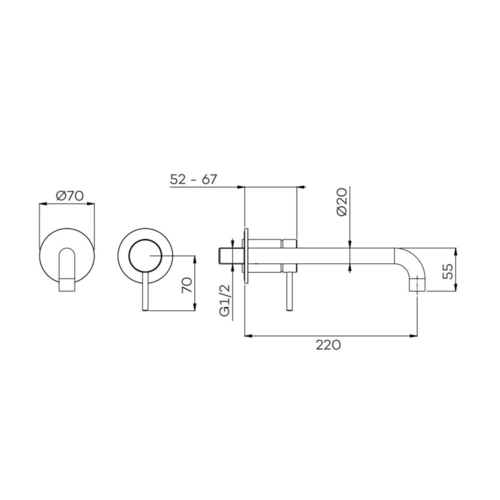 Inbouw Wastafelmengkraan Lagoo Garda met Uitloop Links 22 cm Messing Gunmetal Inbouw Wastafelmengkraan Lagoo Garda met Uitloop Links 22 cm Messing Gunmetal