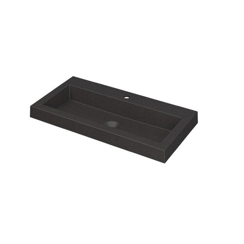 INK INK Dock wastafel | Zwart | 80cm | 1 kraangat