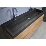 INK Dock wastafel | Zwart | 120cm | 2 kraangaten INK INK Dock wastafel | Zwart | 120cm | 2 kraangaten