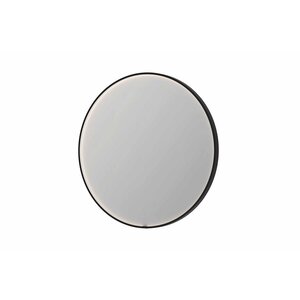 Ink SP24 spiegel rond 100cm met kader | direct LED verlichting rondom | Geborsteld Metaal Zwart