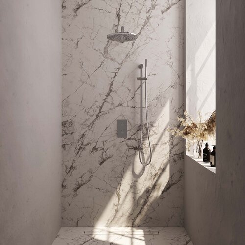 Brauer Chrome Edition Regendoucheset inbouw | Chroom | Staafhanddouche | 30 cm | Rechte wandarm | Ja Brauer Brauer Chrome Edition Regendoucheset inbouw | Chroom | Staafhanddouche | 30 cm | Rechte wandarm | Ja