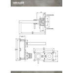 Brauer Brauer Chrome Carving inbouw wastafelmengkraan | Chroom | Rechte uitloop | Rozetten | Lang smal | Links
