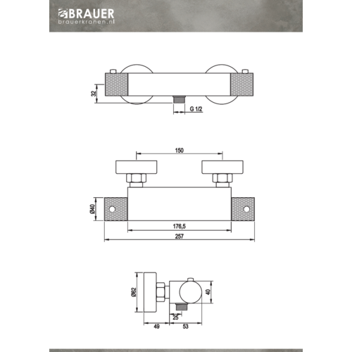 BRAUER Gold Carving opbouw douche thermostaatkraan met glijstang en staaf handdouche en doucheslang goud geborsteld PVD | Geborsteld goud PVD | Staafhanddouche Brauer BRAUER Gold Carving opbouw douche thermostaatkraan met glijstang en staaf handdouche en doucheslang goud geborsteld PVD | Geborsteld goud PVD | Staafhanddouche