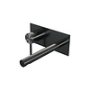 Brauer Gunmetal Edition inbouw wastafelmengkraan | Geborsteld Gunmetal PVD | Rechte uitloop | Achterplaat | Lang smal | Links