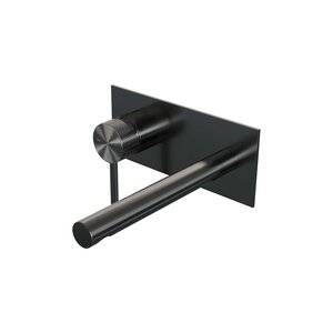 Brauer Brauer Gunmetal Carving inbouw wastafelmengkraan | Geborsteld Gunmetal PVD | Rechte uitloop | Achterplaat | Lang smal | Links Brauer Gunmetal Carving inbouw wastafelmengkraan | Geborsteld Gunmetal PVD | Rechte uitloop | Achterplaat | Lang smal | Links