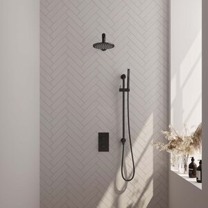 Brauer Brauer Black Edition Regendoucheset inbouw | Mat Zwart | Staafhanddouche | 20 cm | Rechte Wandarm | Ja Brauer Black Edition Regendoucheset inbouw | Mat Zwart | Staafhanddouche | 20 cm | Rechte Wandarm | Ja