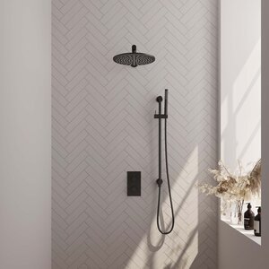 Brauer Brauer Black Edition Regendoucheset inbouw | Mat Zwart | Staafhanddouche | 30 cm | Rechte Wandarm | Ja Brauer Black Edition Regendoucheset inbouw | Mat Zwart | Staafhanddouche | 30 cm | Rechte Wandarm | Ja