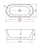 Solidline Lucas vrijstaand bad 135x65cm Wit Solidline Solidline Lucas vrijstaand bad 135x65cm Wit
