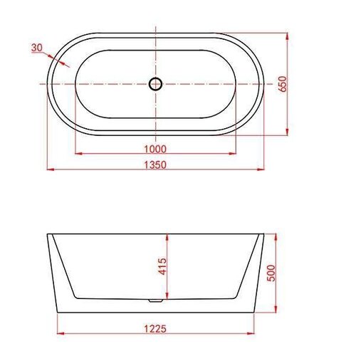 Solidline Solidline Lucas vrijstaand bad 178x80cm Wit