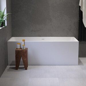 Solidline Square back to wall bad 153x70cm Wit