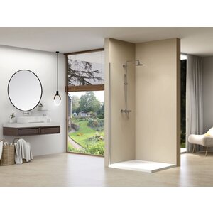 Van Rijn Products ST01 | Vaste wand | 29-30 cm breed 8mm | Helder glas | incl. RVS muurprofiel 200cm hoog