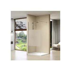 Van Rijn Products ST01 | Vaste wand | 69-71 cm breed 8mm | Helder glas | met Satijnbaan 100cm incl. chroom muurprofiel 200cm hoog