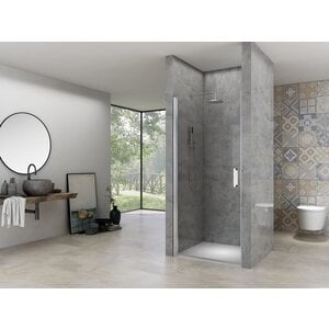 Van Rijn Products ST02 | Nisdeur | 6mm | Helder glas | , incl. glasbehandeling | Chroom Beslag | inclusiefief dichtingen, deuren zijn omkeerbaar (670-690)x200cm