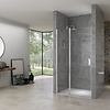 Nisdeur met vast deel 6mm | Helder glas | , incl. glasbehandeling, chroom beslag, inclusief dichtingen, deuren zijn omkeerbaar (770-790)x200cm