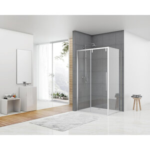 Van Rijn Products ST06Van Rijn Products Softclose schuifdeur 1180-1190 x 2000 helder clear glas 8 mm, chroom, incl. greep. Combineren met wand naar keuze.