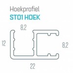 Van Rijn Products ST01 Hoekprofiel Wit (22x13mm)