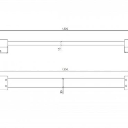 Van Rijn Products ST01 serie Chroom stabilisatiestang lengte 120 cm