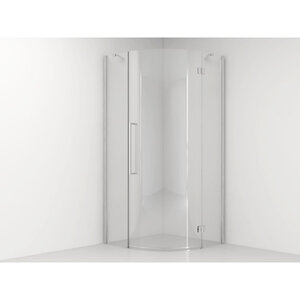 Van Rijn Products ST05 Kwartronde douchecabine met 8mm helder clear glas met stabilisatiestang 88x200cm chroom