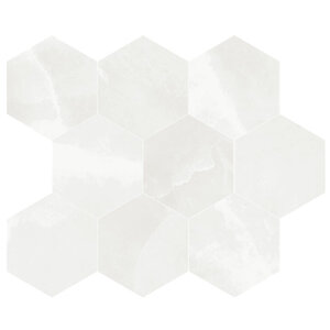 Onyx White mozaiek pulido hexagon op net van 26x30