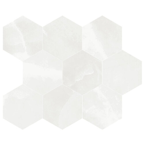 EnergieKer Onyx White mozaiek pulido hexagon op net van 26x30