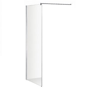 Solidline Eco zijwand 90*195 cm - Chroom - Helder glas - 6 mm - Chroom - Helder glas - 6 mm