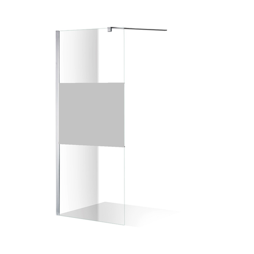 Solidline Primo Solea douchewand | 110cm | Chroom | Gezandstraald Solidline Solidline Primo Solea douchewand | 110cm | Chroom | Gezandstraald