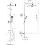 Xenz Xenz - Duero - Thermostatisch opbouw doucheset telescopisch PVD coating grafiet geborsteld