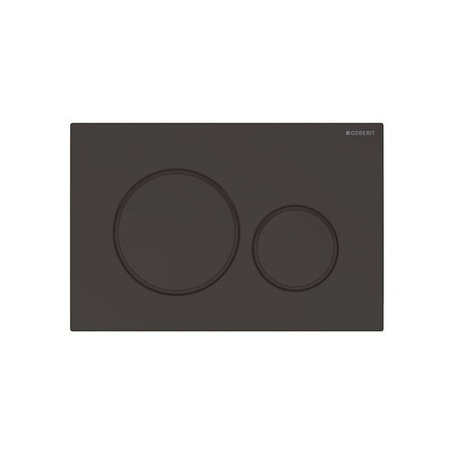 Geberit Geberit Sigma20 bedieningspaneel 2-knops, plaat zwart mat gelakt, knoppen zwart mat gelakt, ringen zwartkleurig - 115.882.16.1