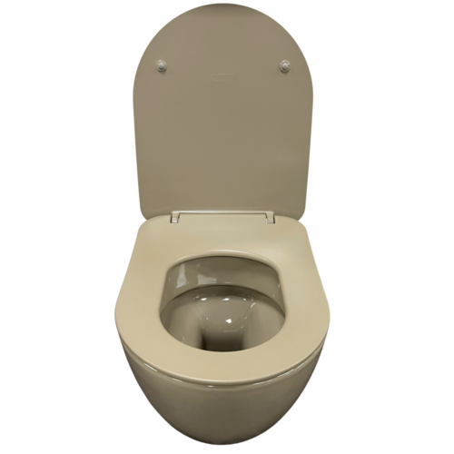 Creavit Creavit COMPLETE SET Rimless Series wandcloset toilet wc met sproeier (BIDET) Spoelrandloos incl. softclose zitting 50.5 x 35.5cm x 34.5cm Mat Cappucino