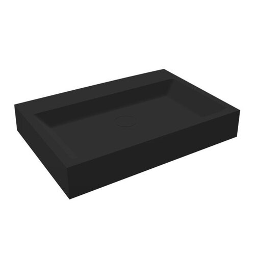 Best-Design Nero wastafel 60x42x10cm zonder kraangat Mat zwart