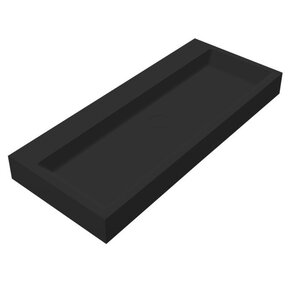 Best-Design Nero wastafel 100x42x10cm zonder kraangat Mat zwart