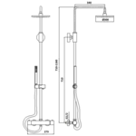 Best-Design Moya thermostatische regendouche-opbouwset Gunmetal