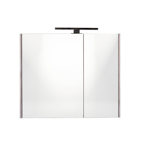 Best-Design Halifax spiegelkast 60x60cm met opbouwverlichting MDF grijs eiken