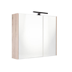 Best-Design Halifax spiegelkast 60x60cm met opbouwverlichting MDF houtlook