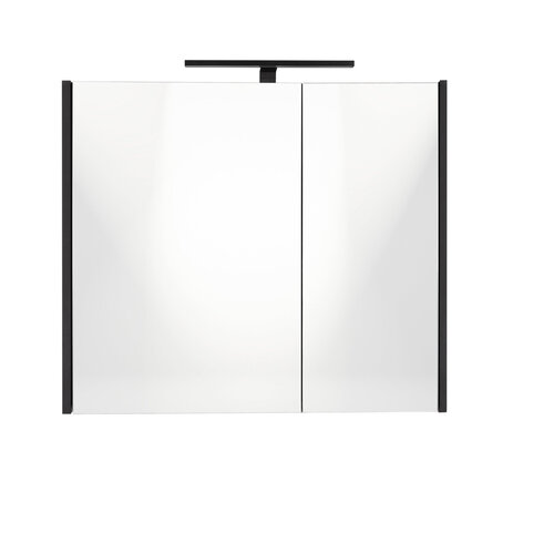 Best-Design Halifax spiegelkast 60x60cm met opbouwverlichting MDF Mat zwart