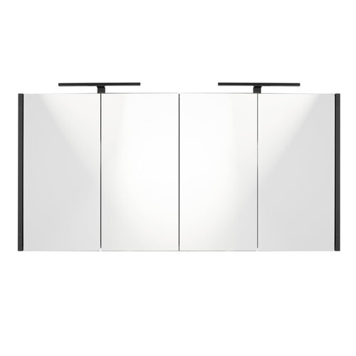 Best-Design Halifax spiegelkast 120x60cm met opbouwverlichting MDF Mat zwart