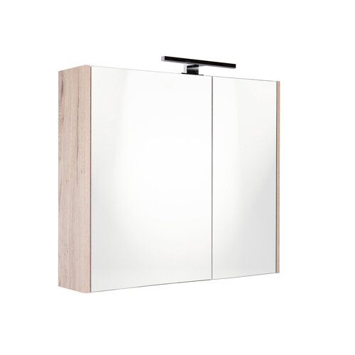 Best-Design Halifax spiegelkast 80x60cm met opbouwverlichting MDF houtlook