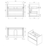 Best-Design Quick Greeploos meubel onderkast en wastafel 80 cm oceanic A