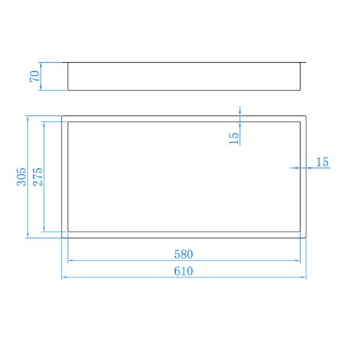 Best-Design Moya inbouwnis 30.5x61x7cm RVS