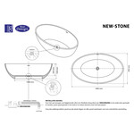 Best-Design New Stone vrijstaand bad 180x85x52cm solid surface met overloop hoogglans wit